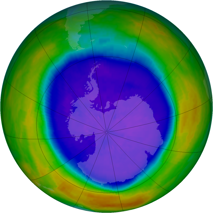 Antarctic ozone map for 22 September 2003